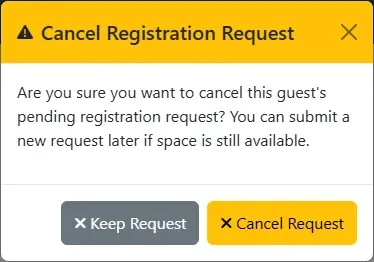 The Cancel Registration Request confirmation