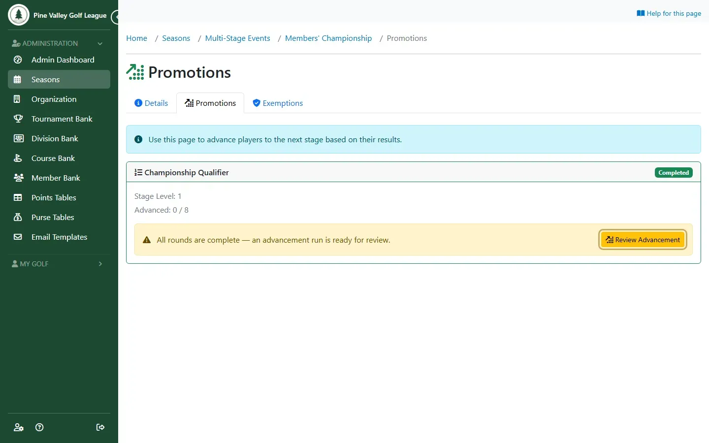 Promotions with the qualifier ready for review