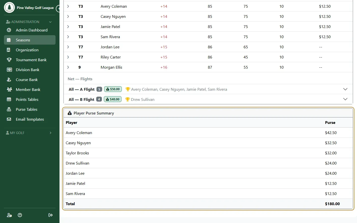 The Player Purse Summary
