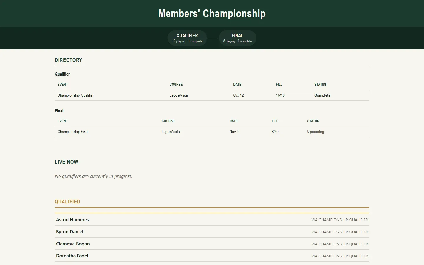 The public hub page
